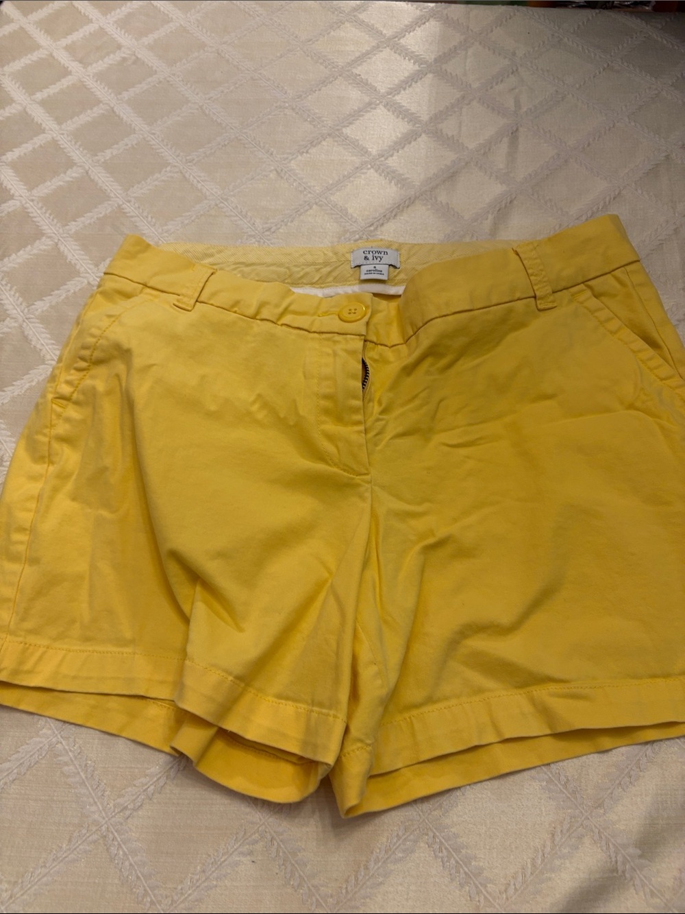 Crown & Ivy Yellow Chino Shorts